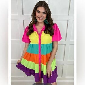 Jess Lea Rylee Women’s Rainbow Dress Size M D-12